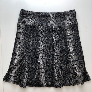 Snake Print Flare Skirt